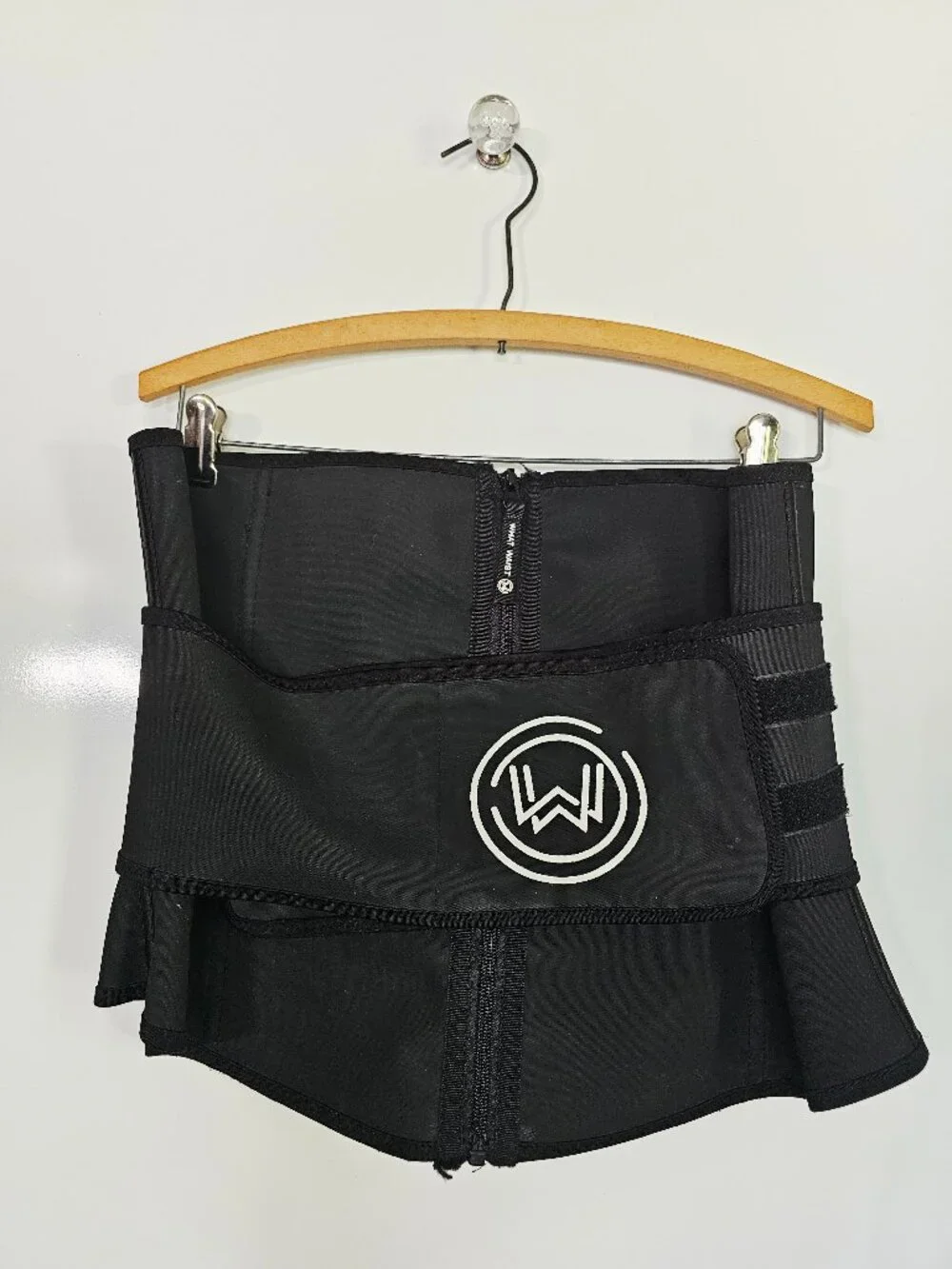 WHAT WAIST Black Waist Trainer with Zipper and Velcro Closure 4XL